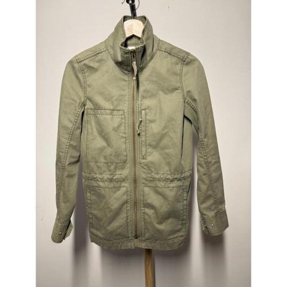 Men's Olive Green Utility Jacket with Zip Front